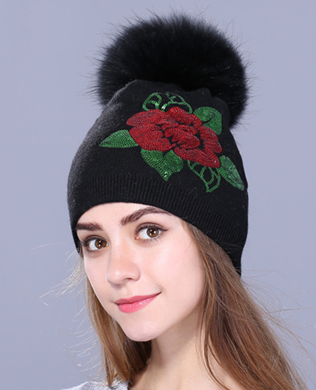 Fox Fur Sequins Beanie Fox Fur Sequins Beanie