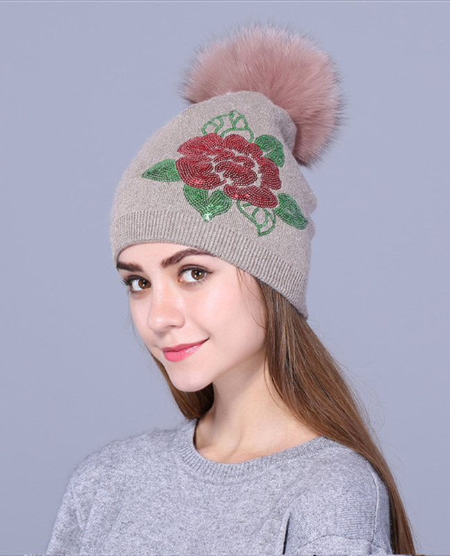 Fox Fur Sequins Beanie Fox Fur Sequins Beanie