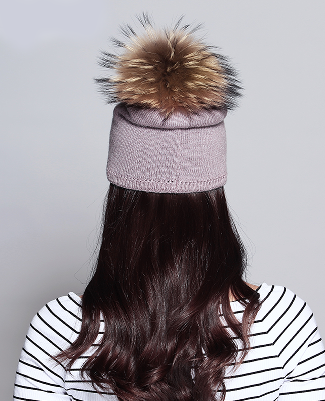 Elegant Raccoon Fur Double Layer Beanie Elegant Raccoon Fur Double Layer Beanie
