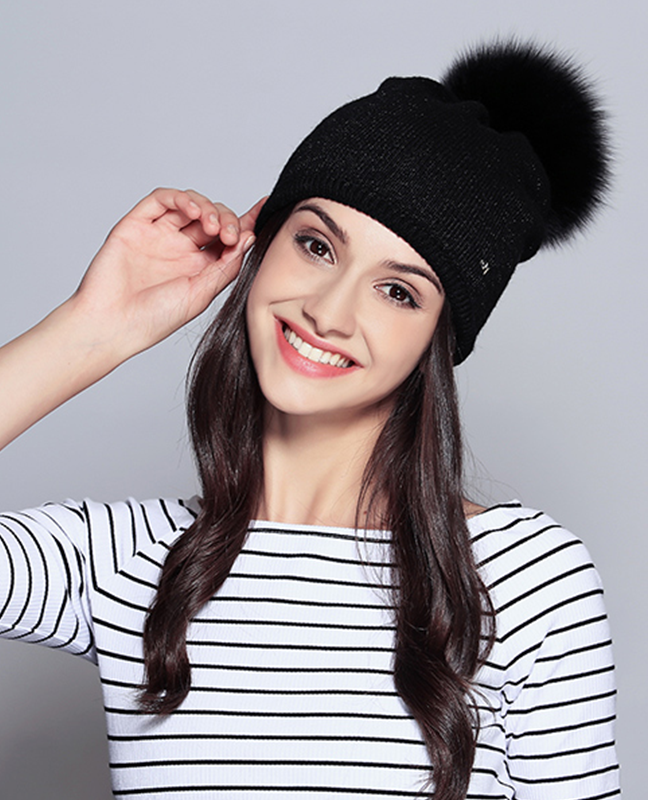 Elegant Raccoon Fur Double Layer Beanie Elegant Raccoon Fur Double Layer Beanie