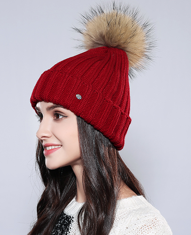 Wool Raccoon Fur Beanie Wool Raccoon Fur Beanie