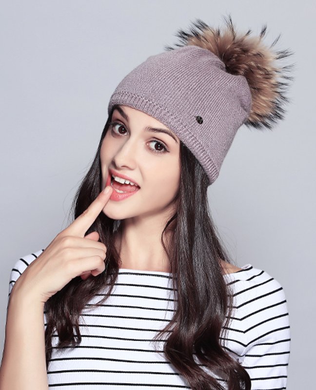 Elegant Raccoon Fur Double Layer Beanie Elegant Raccoon Fur Double Layer Beanie