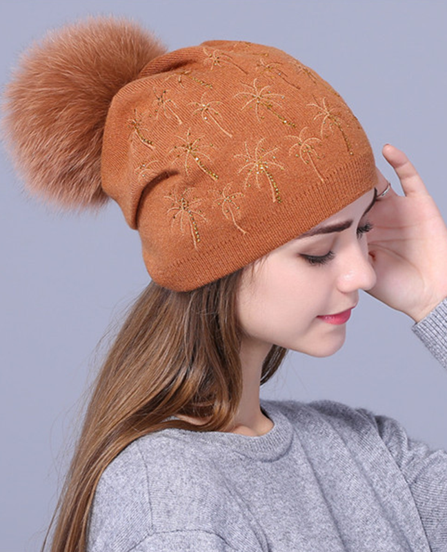 Coconut tree Embroider winter hat Coconut tree Embroider winter hat
