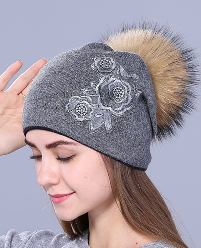 Rabbit fur wool Knitted hat Rabbit fur wool Knitted hat