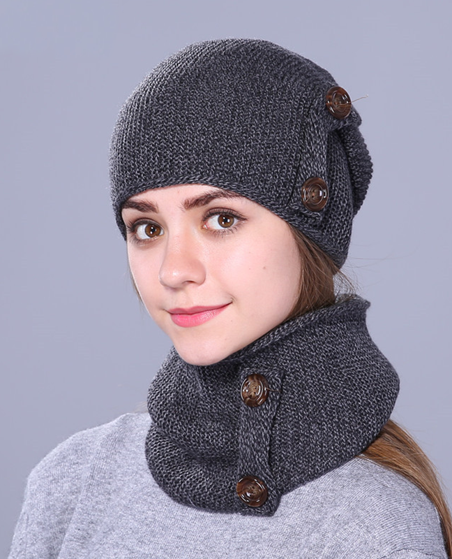 knitted Unisex Thick hat scarf set knitted Unisex Thick hat scarf set