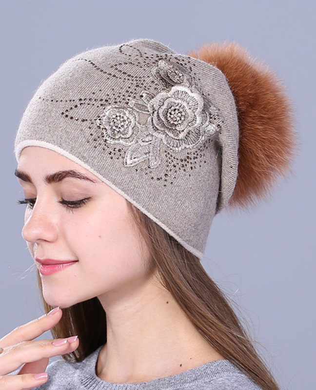 Rabbit fur wool Knitted hat Rabbit fur wool Knitted hat