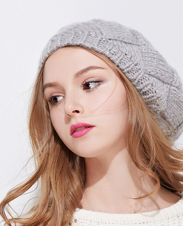 Rabbit Fur knitted beret Hat